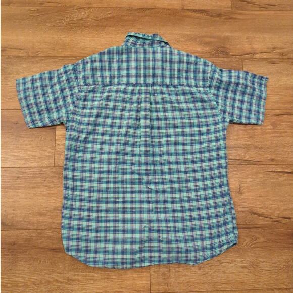 VTG Disney Mickey Mouse Men's Medium Button Up Shirt Plaid Gingham Disneyland - Picture 6 of 6
